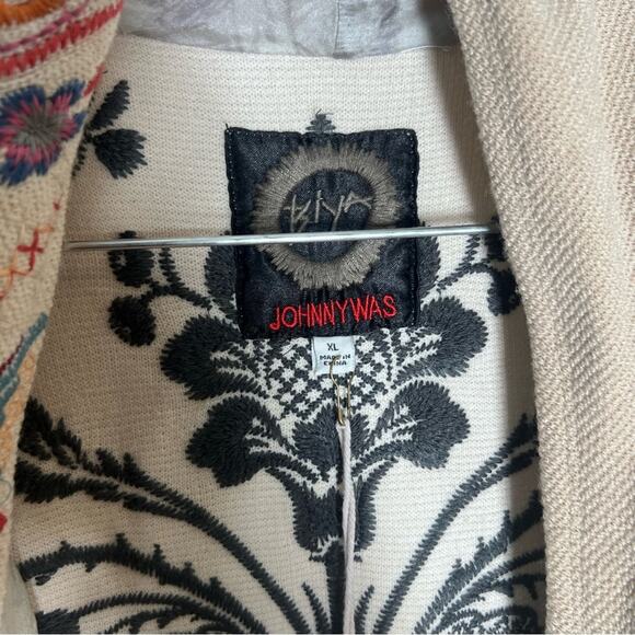 NEW Johnny Was BIYA Embroidered Longline Knit Vest XL Draped Boho Patch Pockets - Picture 5 of 9